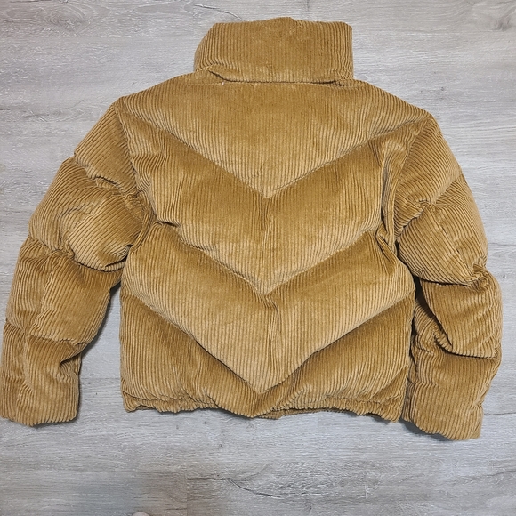 NWT aritzia wilfred goose down puffer the cloud puff in amulet brown corduroy - Picture 3 of 6